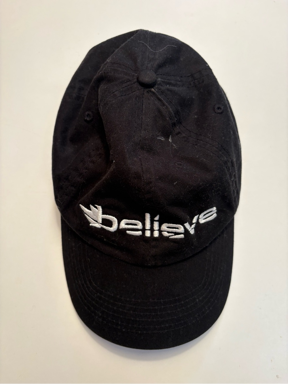 Believe Embroidered Black Baseball Cap